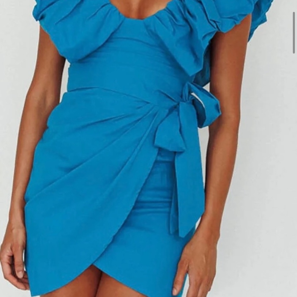 Selfie Leslie Vibrant Blue Asymmetrical Dress
